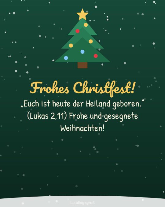 Frohes Christfest! „Euch ist heute der Heiland geboren.“ (Lukas 2,11) Frohe und gesegnete Weihnachten!