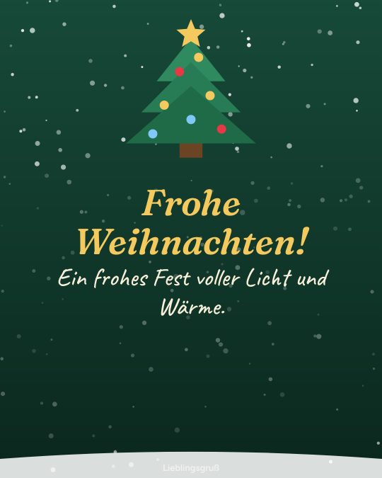 Frohe Weihnachten! Ein frohes Fest voller Licht und Wärme.