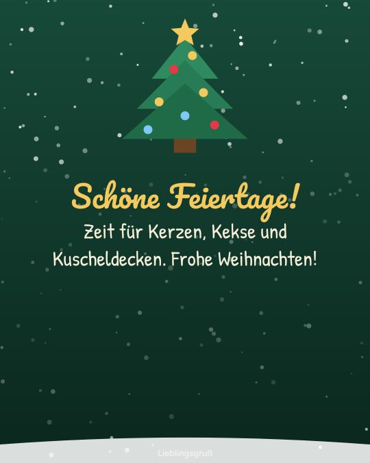 Schöne Feiertage! Zeit für Kerzen, Kekse und Kuscheldecken. Frohe Weihnachten!