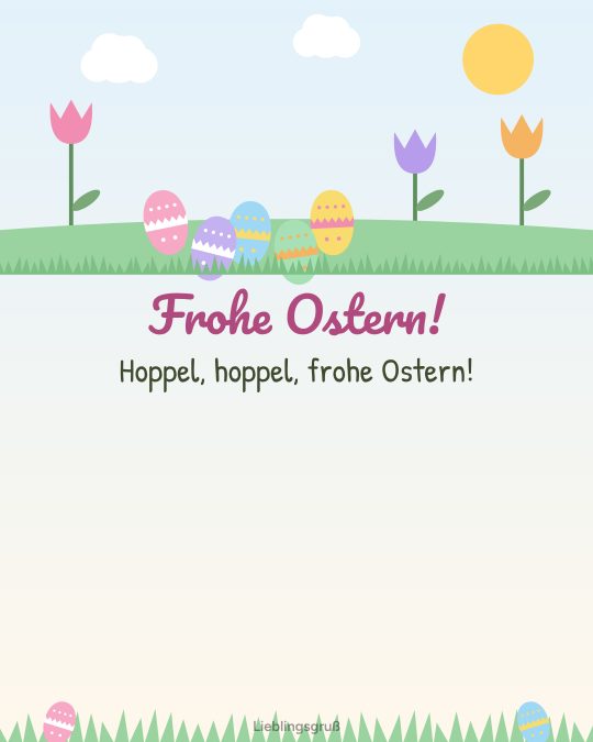 Frohe Ostern! Hoppel, hoppel, frohe Ostern!