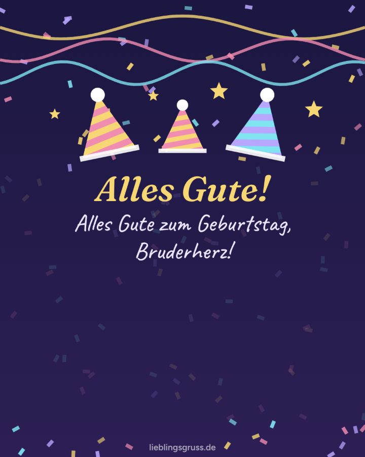 Alles Gute! Alles Gute zum Geburtstag, Bruderherz! (Motiv Nachtparty)
